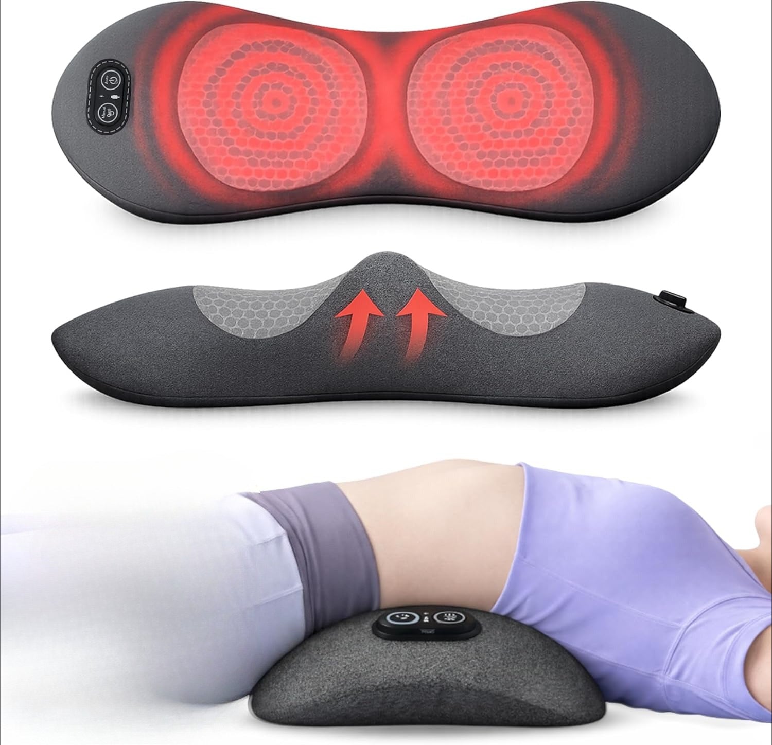 3-in-1 Back Massager With Heat Vibration for Back Pain Relief