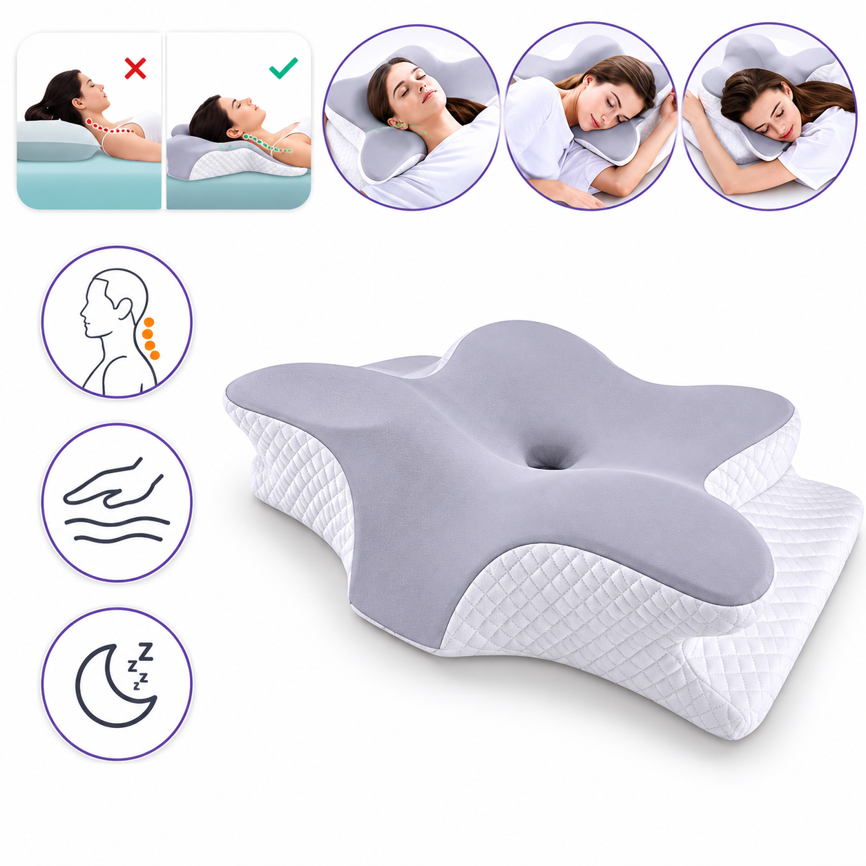 Memory Foam Pillows Butterfly Shaped